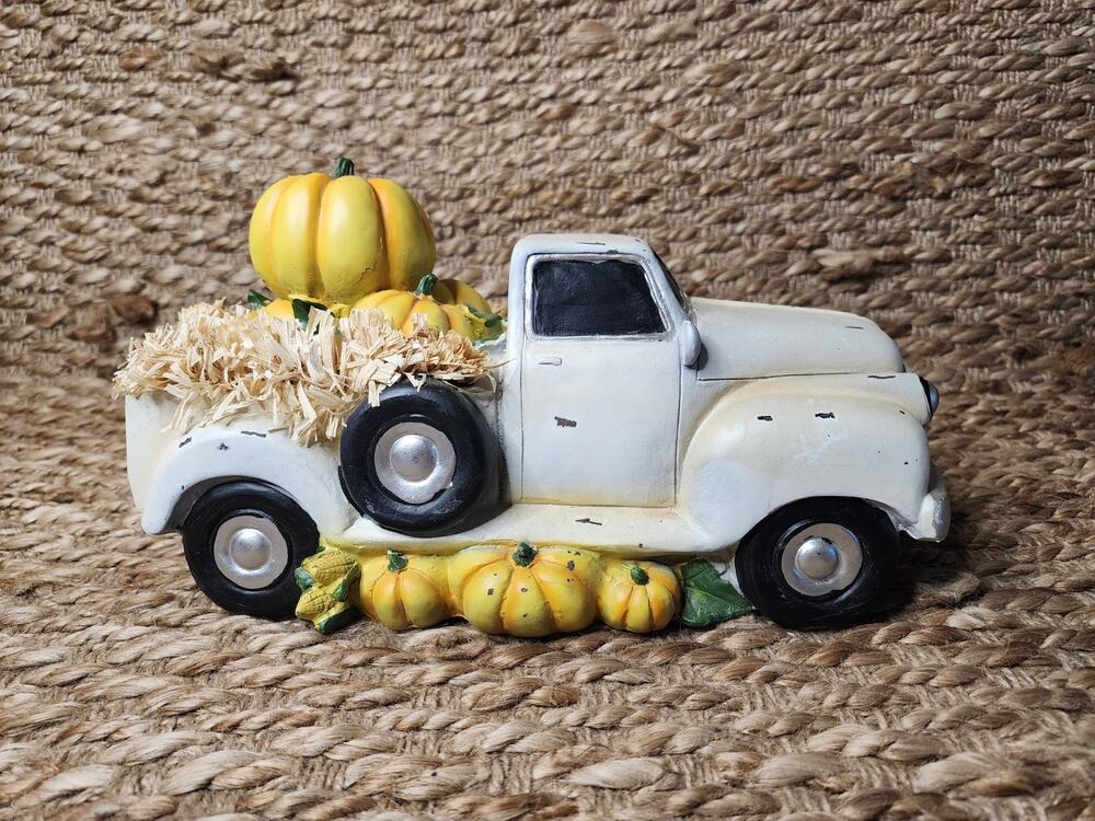 Northlight Distressed Truck With Pumpkins Hay Thanksgiving Fall Table Top Decor